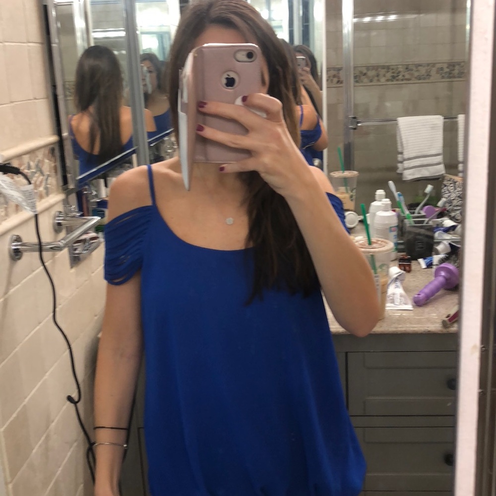 Naked zebra off shoulder shirt size small